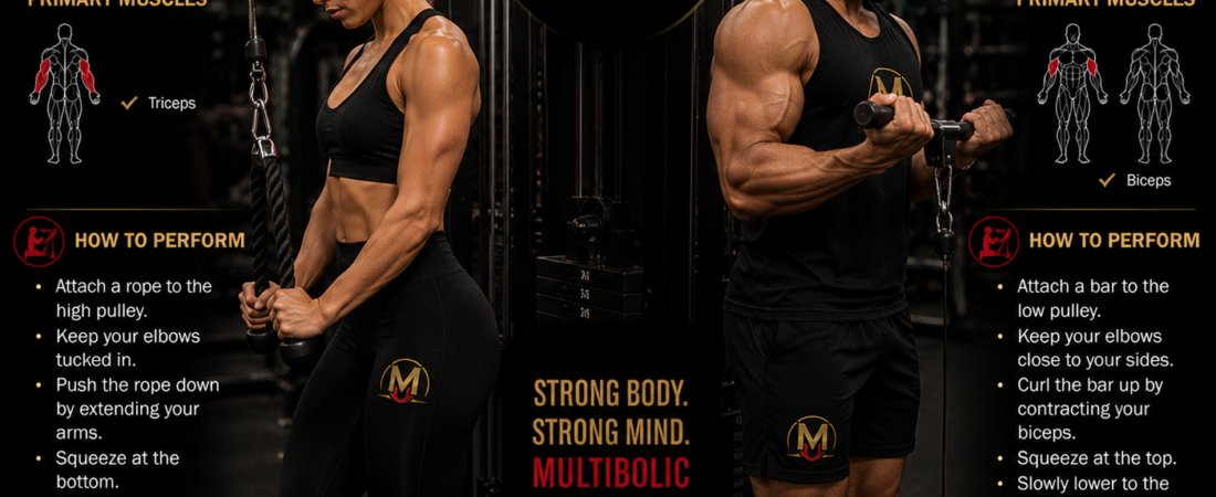 Cable Triceps Pushdown & Cable Biceps Curl